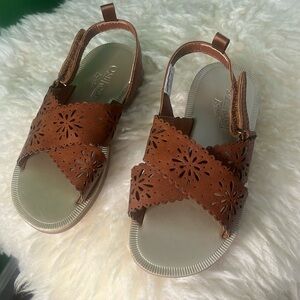 Oshkosh B’gosh Laura Brown Faux Leather Sandals size 10. New. No box